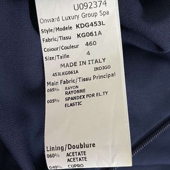 MICHAEL KORS COLLECTION Gown Womens 4 Navy Blue High Neck Sleeveless Dress Italy - Picture 8 of 9